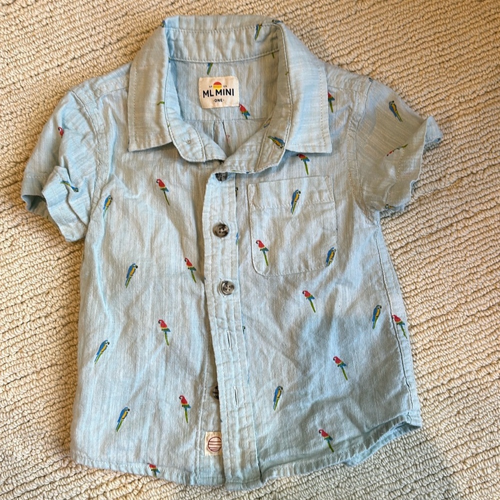 Marini layer mini linen shirt size 12 months
